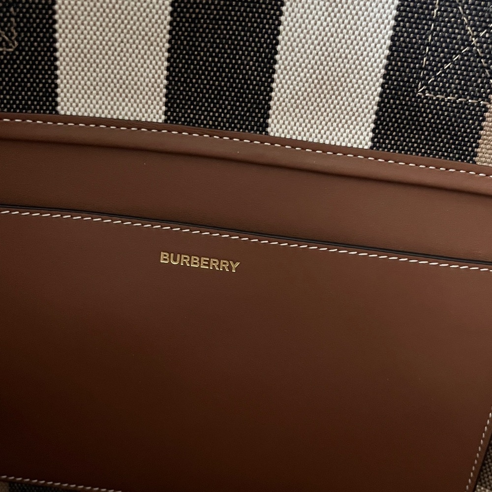 Burberry Beige and Black Checkered Tote - Picture 8 of 9